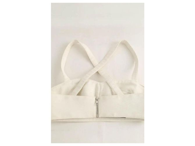Autre Marque Top in cotone ecru Crudo - vista 4