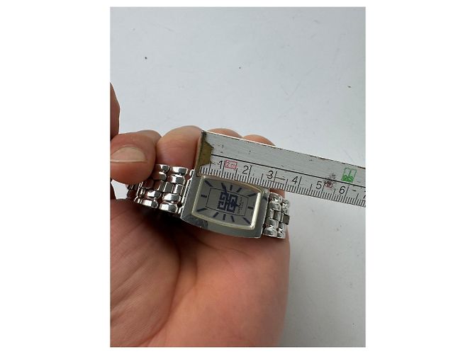 Vintage Givenchy Stahl Quarz Uhr Silber - Ansicht 10