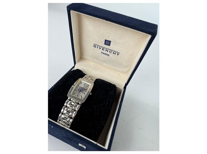 Vintage Givenchy Stahl Quarz Uhr Silber - Ansicht 13
