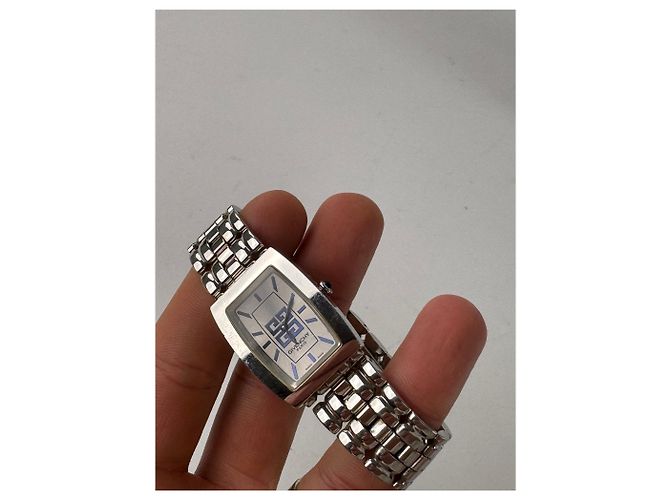 Vintage Givenchy Stahl Quarz Uhr Silber - Ansicht 3