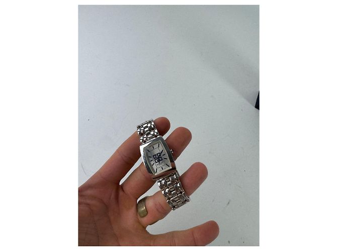 Vintage Givenchy Stahl Quarz Uhr Silber - Ansicht 4