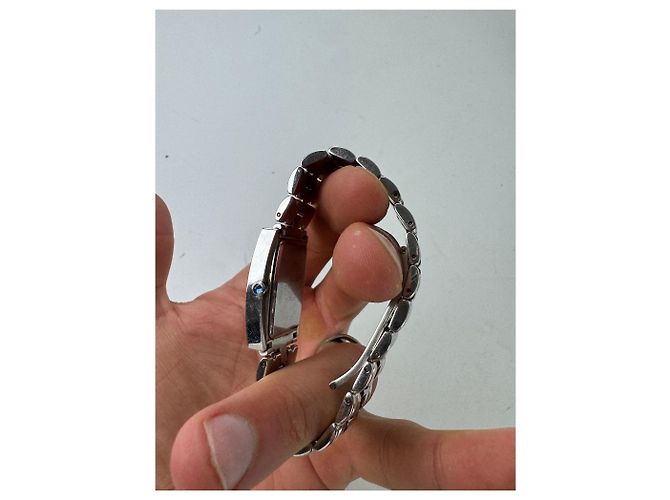 Vintage Givenchy Stahl Quarz Uhr Silber - Ansicht 5