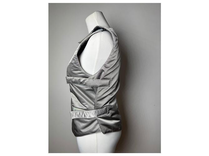 Vintage Fendi Roma Weste Silber 36/S - Ansicht 14