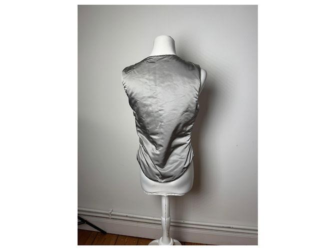 Vintage Fendi Roma Weste Silber 36/S - Ansicht 4