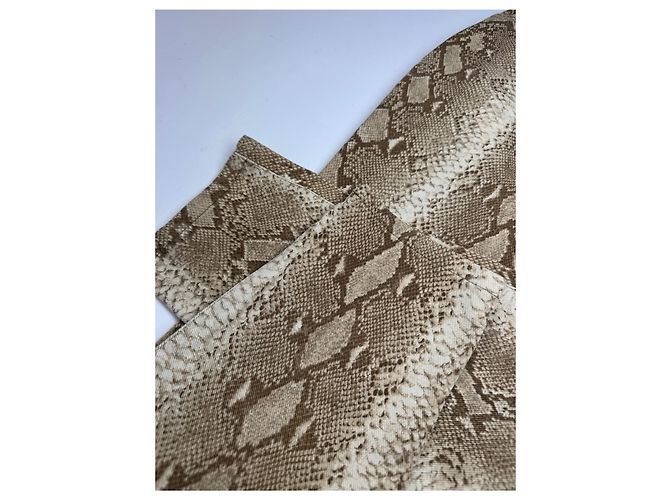 Vintage Versace Snake-Relief-Canvas-Hose Gold Golden - Ansicht 2
