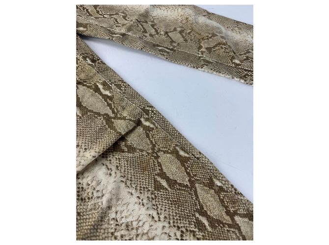 Vintage Versace Snake-Relief-Canvas-Hose Gold Golden - Ansicht 6