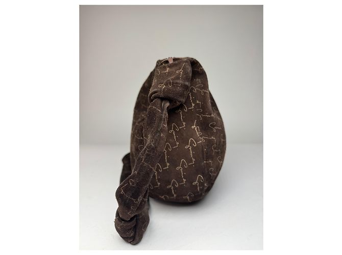Vintage Givenchy Wildleder Monogramm Schultertasche braun beige - Ansicht 6
