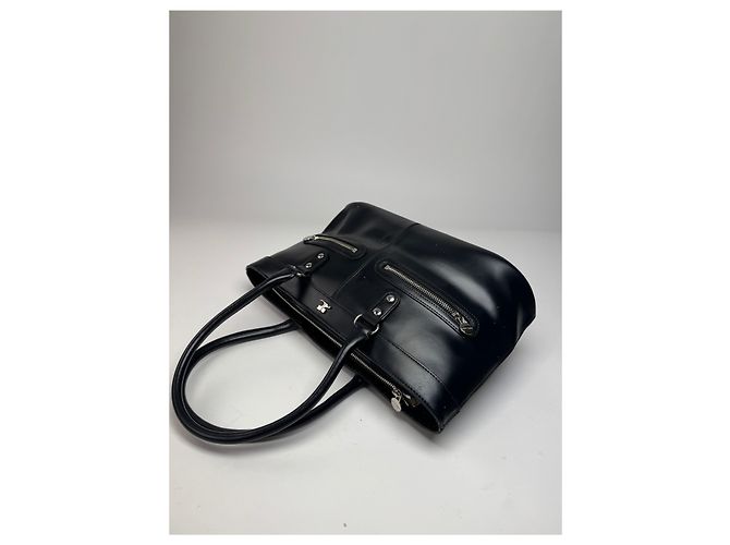 Vintage Courreges Lederhandtasche schwarz - Ansicht 10