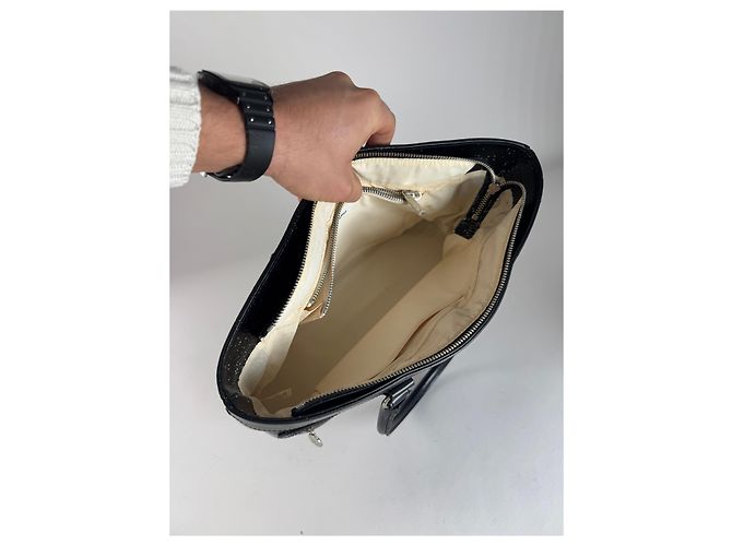 Vintage Courreges Lederhandtasche schwarz - Ansicht 3