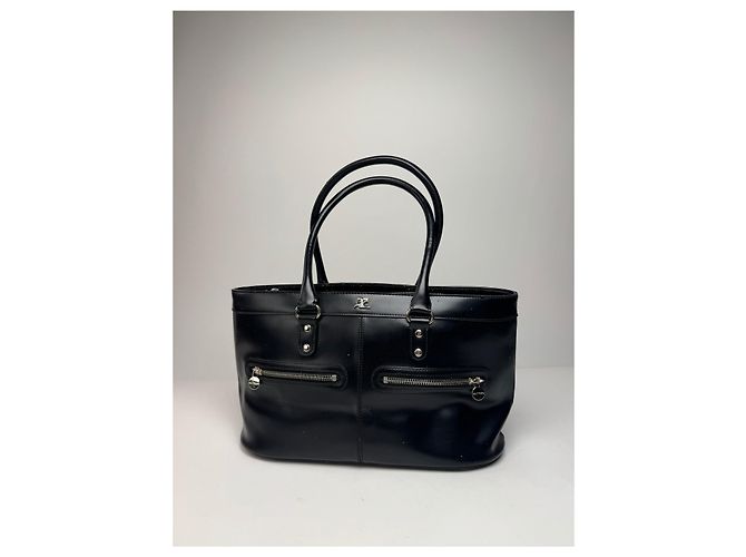 Vintage Courreges Lederhandtasche schwarz - Ansicht 6