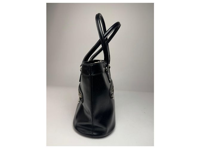 Vintage Courreges Lederhandtasche schwarz - Ansicht 7