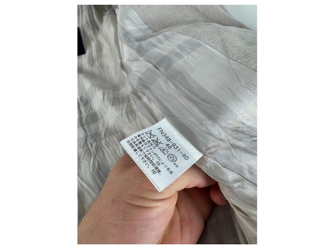 Vintage Burberry Woll-Trenchcoat Weiß - Ansicht 12