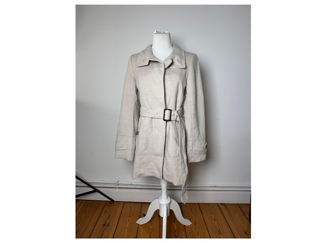 Vintage Burberry Woll-Trenchcoat Weiß - Ansicht 13