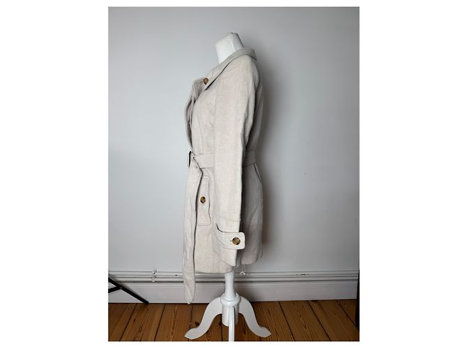 Vintage Burberry Woll-Trenchcoat Weiß - Ansicht 2