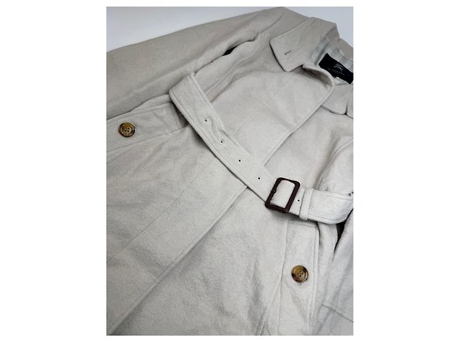 Vintage Burberry Woll-Trenchcoat Weiß - Ansicht 5