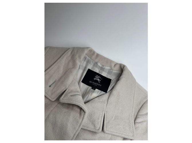 Vintage Burberry Woll-Trenchcoat Weiß - Ansicht 6
