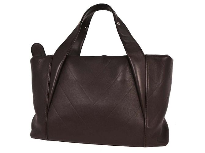 Chanel All Day Long Tote aus Chevron-Leder mittel Braun - Ansicht 2