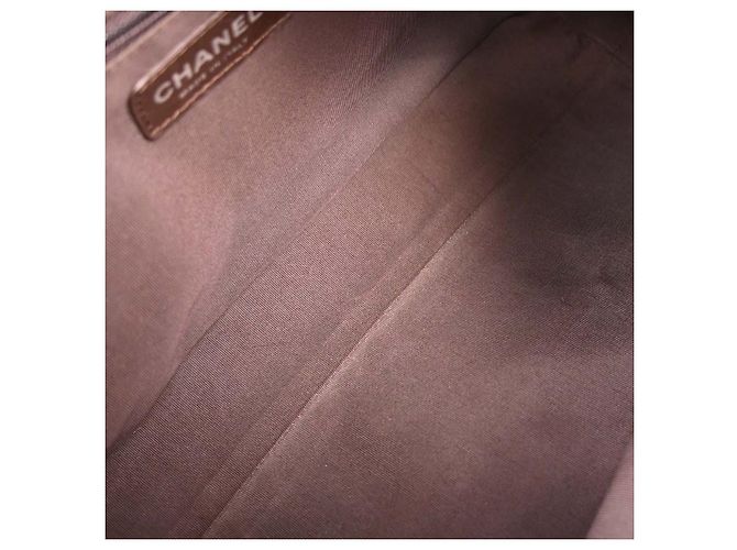 Chanel All Day Long Tote aus Chevron-Leder mittel Braun - Ansicht 3