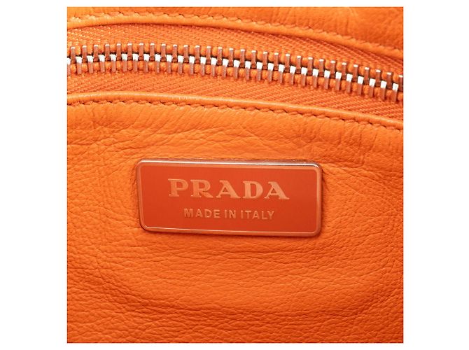 Borsa a Spalla in Pelle Prada BR2470 Cammello - vista 11