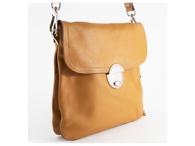 Borsa a Spalla in Pelle Prada BR2470 Cammello - vista 7