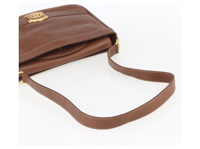 Borsa a tracolla in pelle Gucci linea Sherry Marrone - vista 7