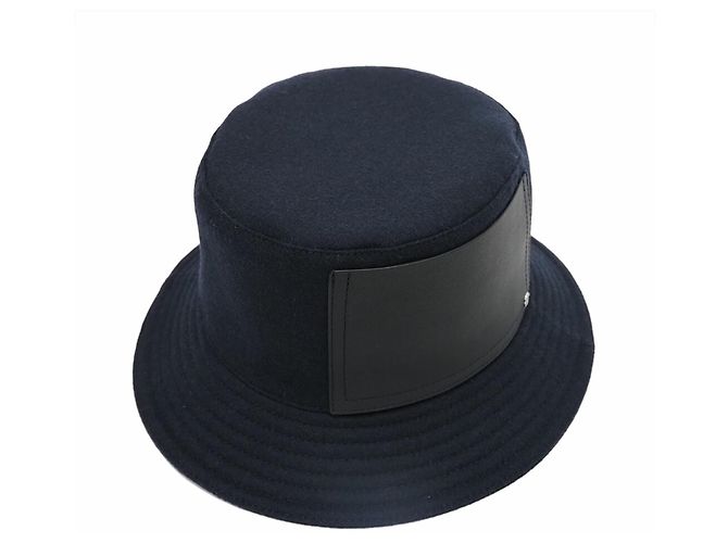 Cappello bucket in lana da uomo Hermès Blu navy - vista 2