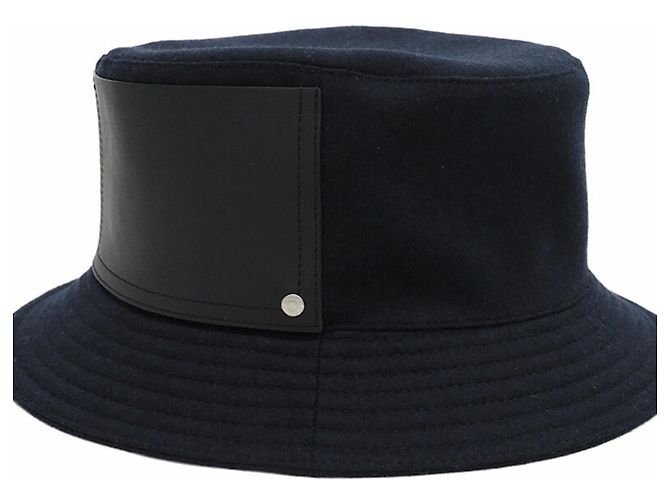 Cappello bucket in lana da uomo Hermès Blu navy - vista 3