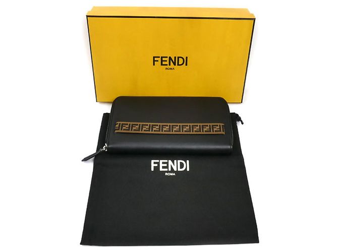 Fendi FF Zip-Around Wallet Black - view 10