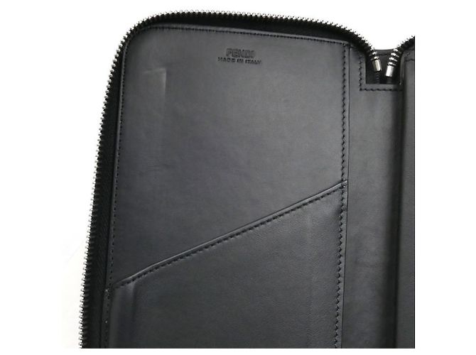 Fendi FF Zip-Around Wallet Black - view 8