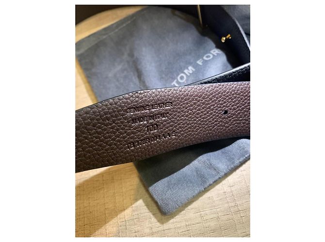 Tom Ford T Schnalle gold Gürtel Schwarz Gold hardware - Ansicht 4