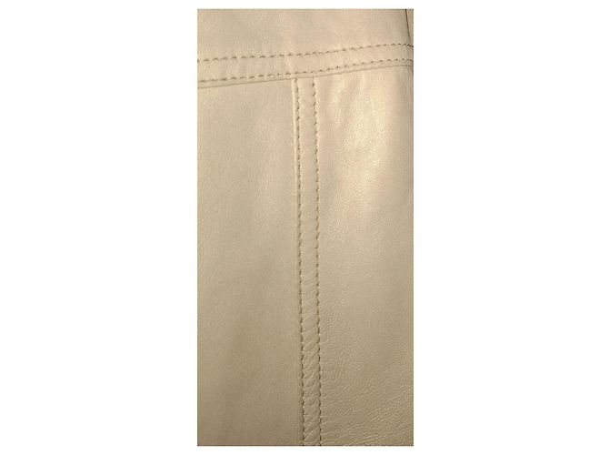 Luisa Spagnoli Genuine Leather Jacket size IT44 Ivory Beige - view 11