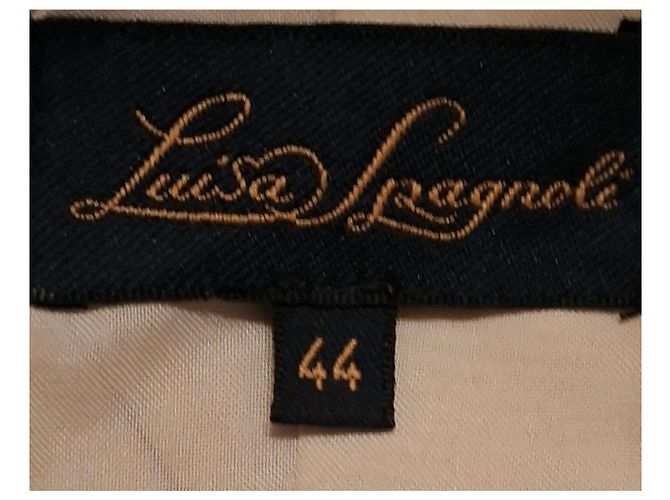 Luisa Spagnoli Genuine Leather Jacket size IT44 Ivory Beige - view 3