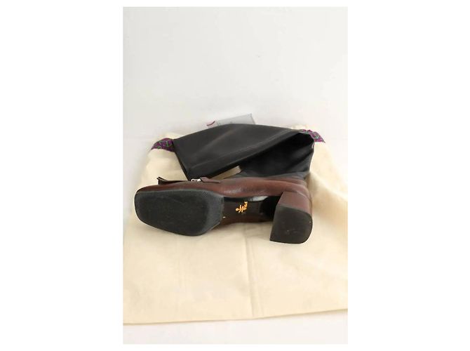 Prada Botas de cuero marrón Castaño - vista 6