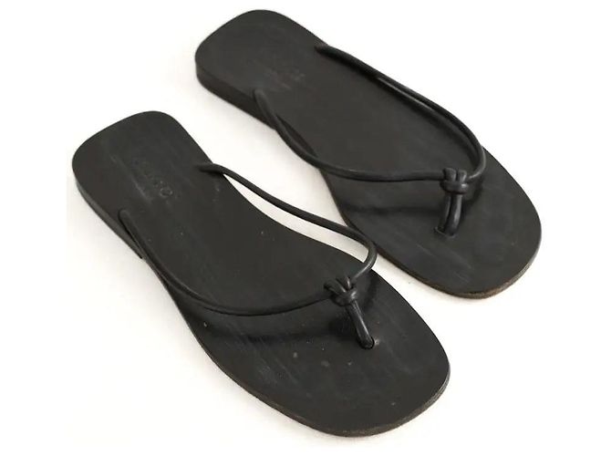 Gucci Infradito in pelle nera Nero - vista 3