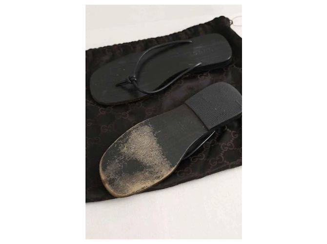 Gucci Infradito in pelle nera Nero - vista 6