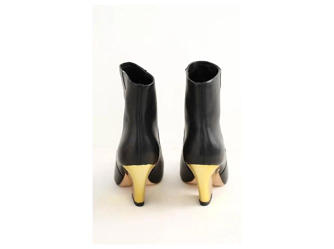 Tory Burch Schwarze Lederstiefel - Ansicht 2