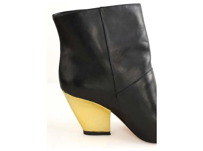 Tory Burch Schwarze Lederstiefel - Ansicht 4