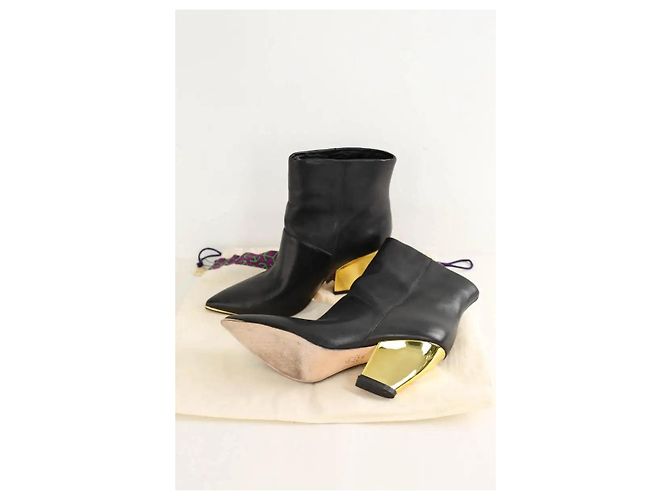 Tory Burch Schwarze Lederstiefel - Ansicht 6
