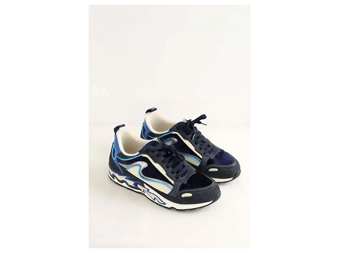 Sandro Blaue Leder-Sneaker - Ansicht 3
