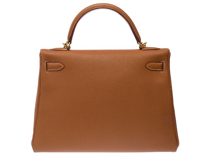 Hermès Borsa HERMES Kelly 32 in Pelle Dorata - 103188 D'oro - vista 3