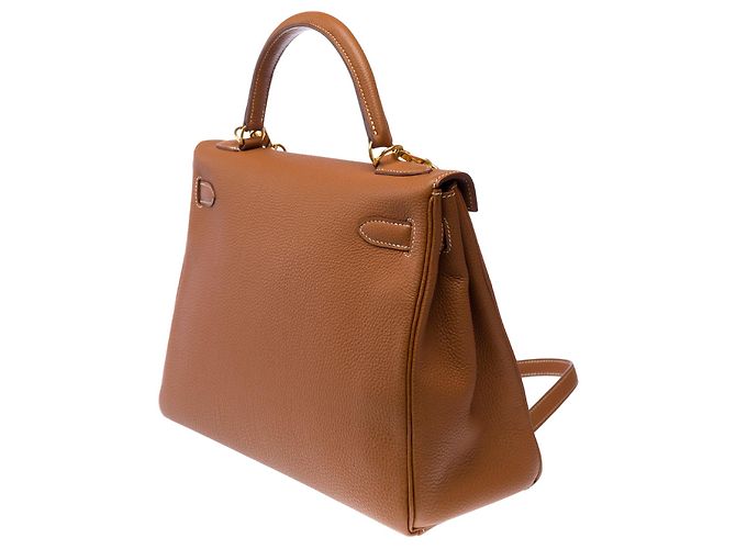 Hermès Borsa HERMES Kelly 32 in Pelle Dorata - 103188 D'oro - vista 5