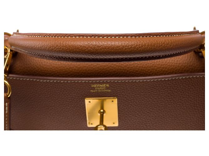 Hermès Borsa HERMES Kelly 32 in Pelle Dorata - 103188 D'oro - vista 9