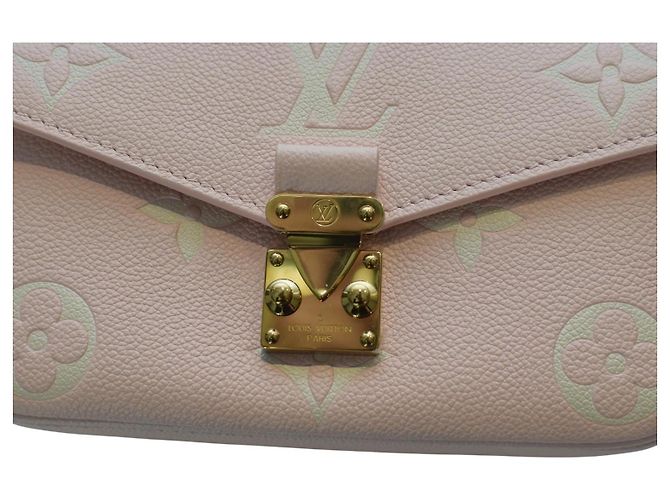 Bolsa de couro rosa pó Monogram Empreinte Giant Pochette Métis da Louis Vuitton - vista 11