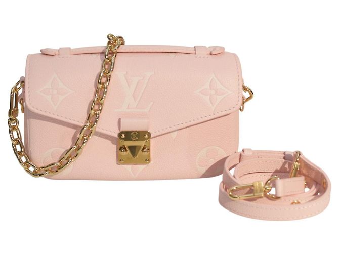 Bolsa de couro rosa pó Monogram Empreinte Giant Pochette Métis da Louis Vuitton - vista 18