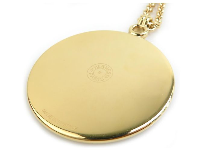 Pendente Collana Medaille Cadrege GM Hermès D'oro - vista 4