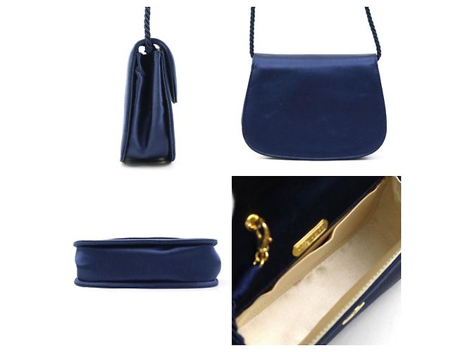 Borsa a spalla in satin blu navy Tiffany & Co. - vista 2