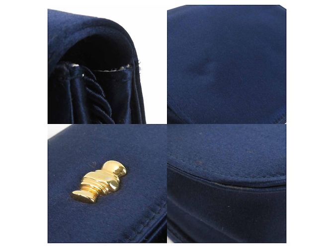 Borsa a spalla in satin blu navy Tiffany & Co. - vista 4