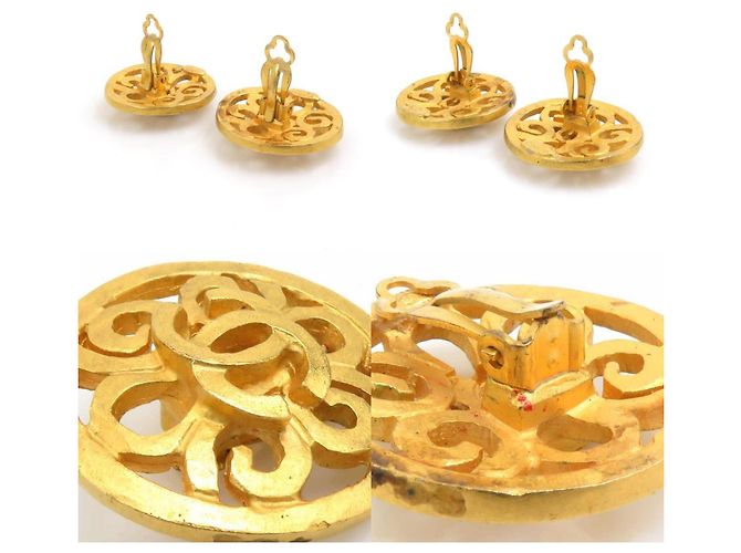 Orecchini a clip in metallo dorato Chanel D'oro - vista 4