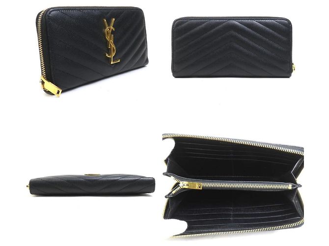 Schwarze Leder Langbörse von Saint Laurent - Ansicht 2