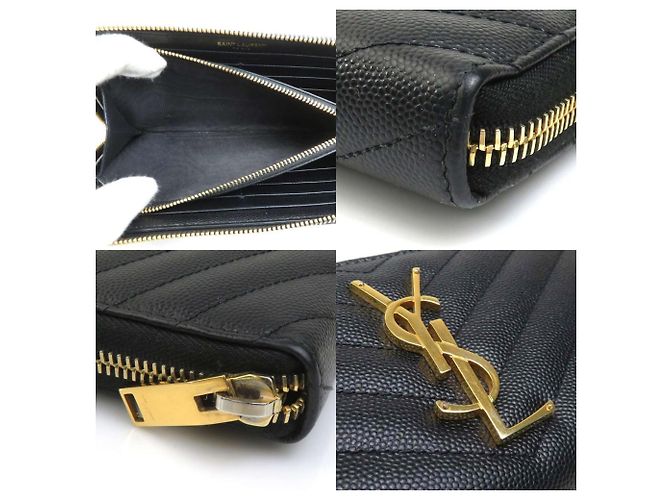 Schwarze Leder Langbörse von Saint Laurent - Ansicht 3